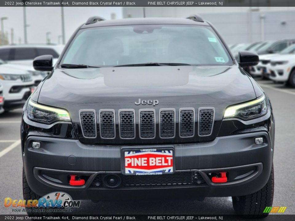 2022 Jeep Cherokee Trailhawk 4x4 Diamond Black Crystal Pearl / Black Photo #2