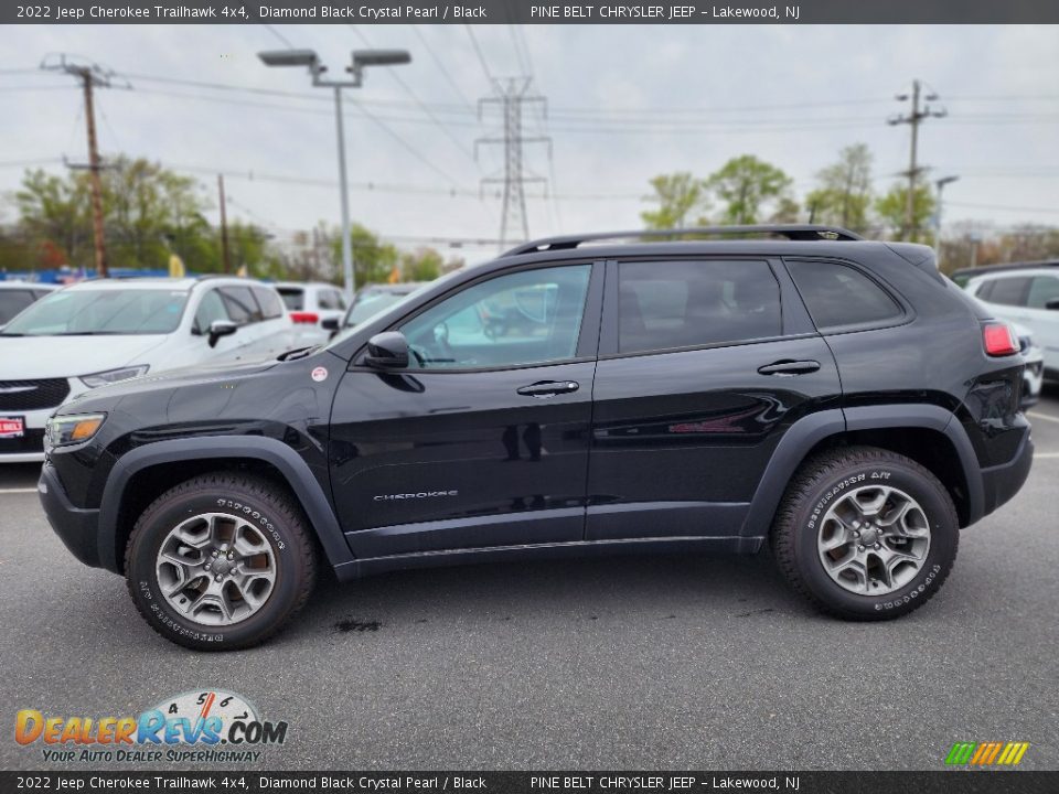 Diamond Black Crystal Pearl 2022 Jeep Cherokee Trailhawk 4x4 Photo #3