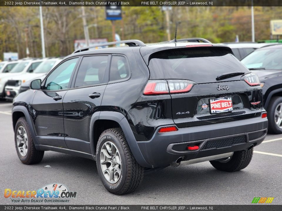 2022 Jeep Cherokee Trailhawk 4x4 Diamond Black Crystal Pearl / Black Photo #4