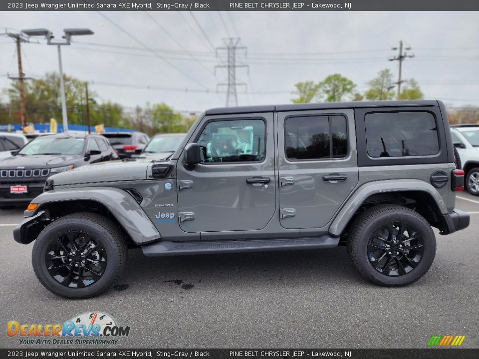 2023 Jeep Wrangler Unlimited Sahara 4XE Hybrid Sting-Gray / Black Photo #3