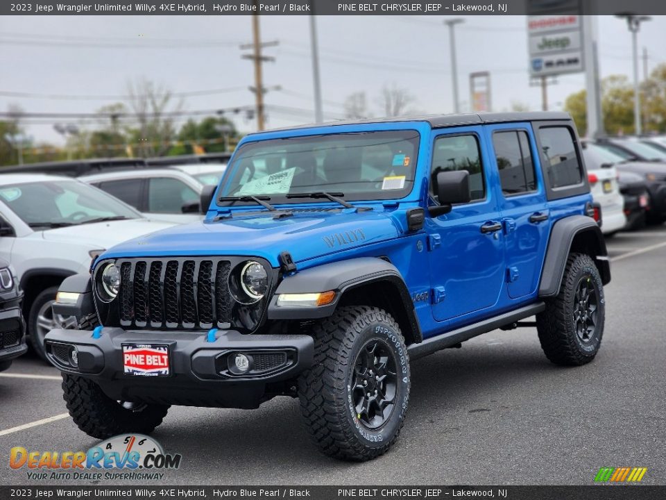 2023 Jeep Wrangler Unlimited Willys 4XE Hybrid Hydro Blue Pearl / Black Photo #1