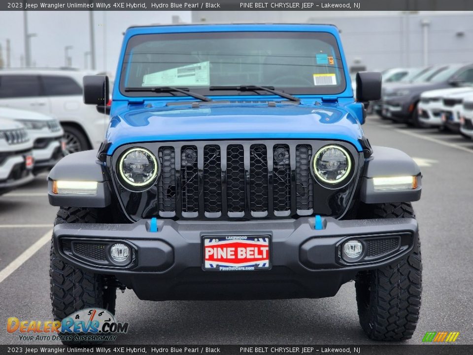 2023 Jeep Wrangler Unlimited Willys 4XE Hybrid Hydro Blue Pearl / Black Photo #2