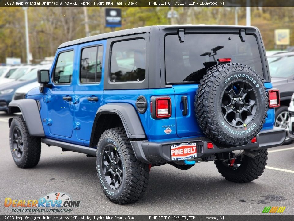 2023 Jeep Wrangler Unlimited Willys 4XE Hybrid Hydro Blue Pearl / Black Photo #4