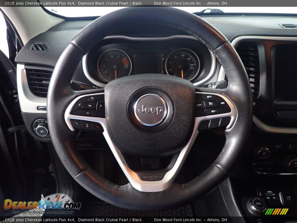 2018 Jeep Cherokee Latitude Plus 4x4 Diamond Black Crystal Pearl / Black Photo #26