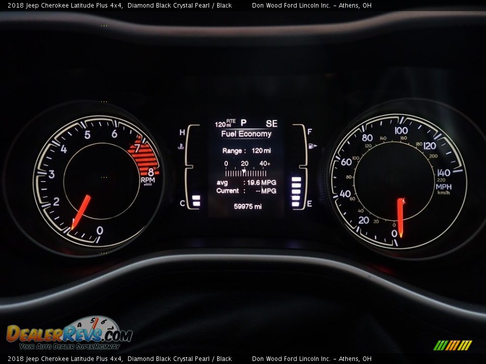 2018 Jeep Cherokee Latitude Plus 4x4 Diamond Black Crystal Pearl / Black Photo #27