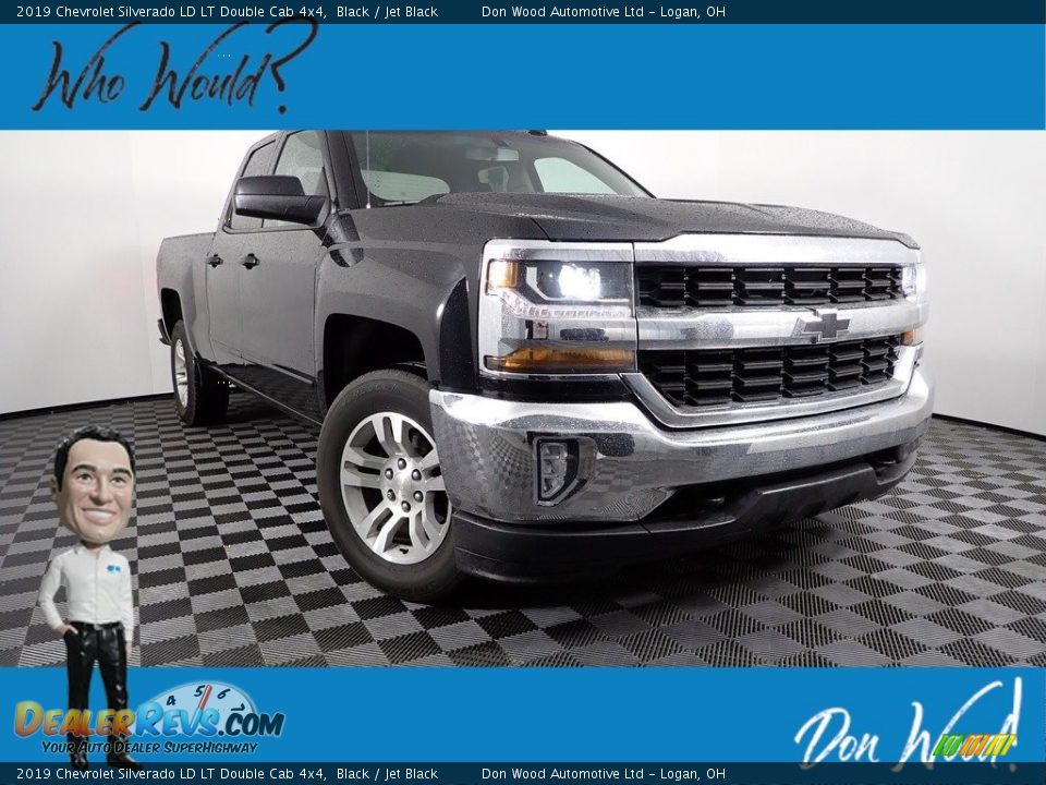 2019 Chevrolet Silverado LD LT Double Cab 4x4 Black / Jet Black Photo #1
