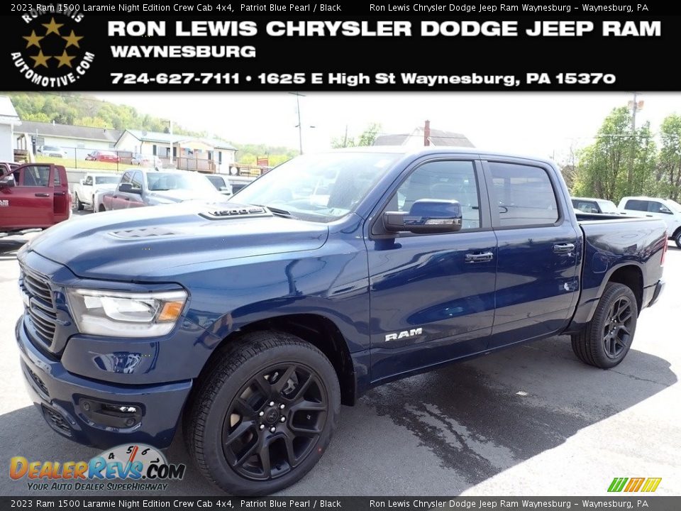 2023 Ram 1500 Laramie Night Edition Crew Cab 4x4 Patriot Blue Pearl / Black Photo #1