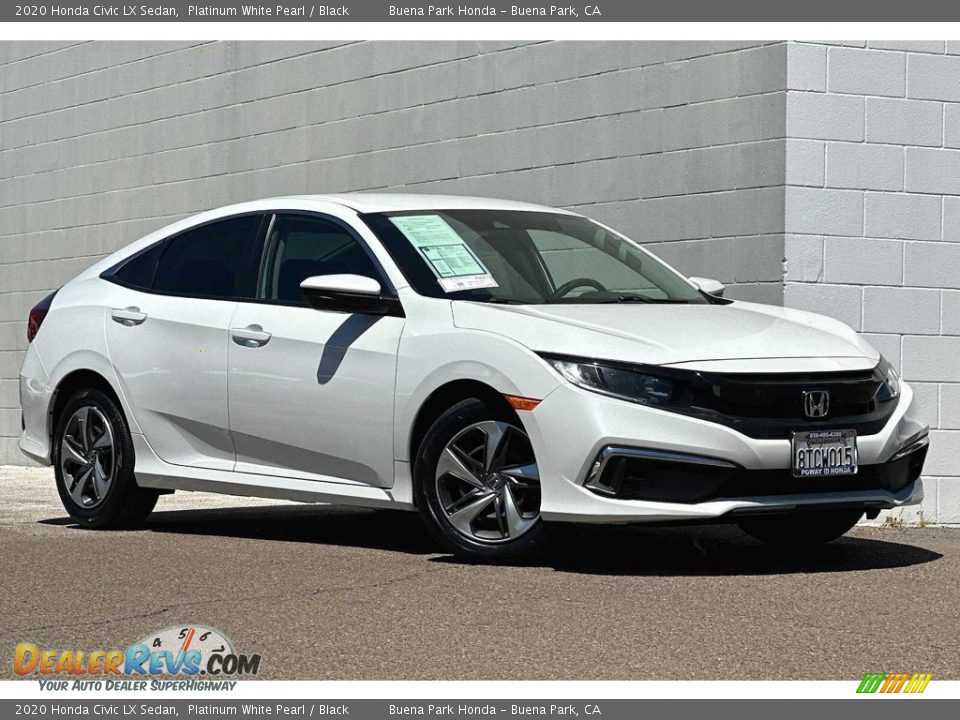 2020 Honda Civic LX Sedan Platinum White Pearl / Black Photo #2
