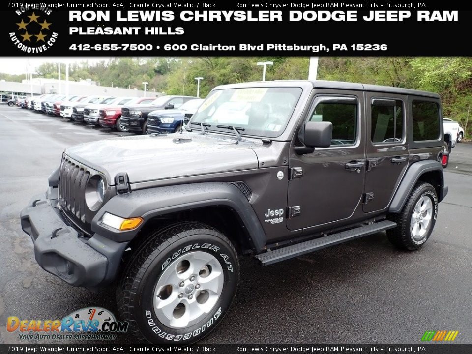 2019 Jeep Wrangler Unlimited Sport 4x4 Granite Crystal Metallic / Black Photo #1
