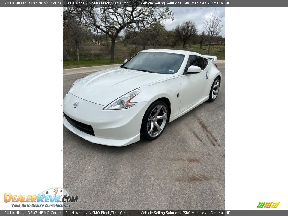 2010 Nissan 370Z NISMO Coupe Pearl White / NISMO Black/Red Cloth Photo #1