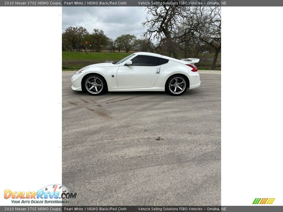 2010 Nissan 370Z NISMO Coupe Pearl White / NISMO Black/Red Cloth Photo #6