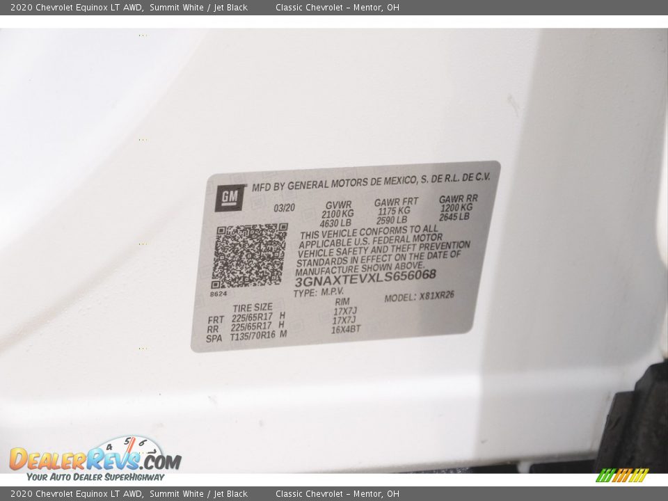 2020 Chevrolet Equinox LT AWD Summit White / Jet Black Photo #21