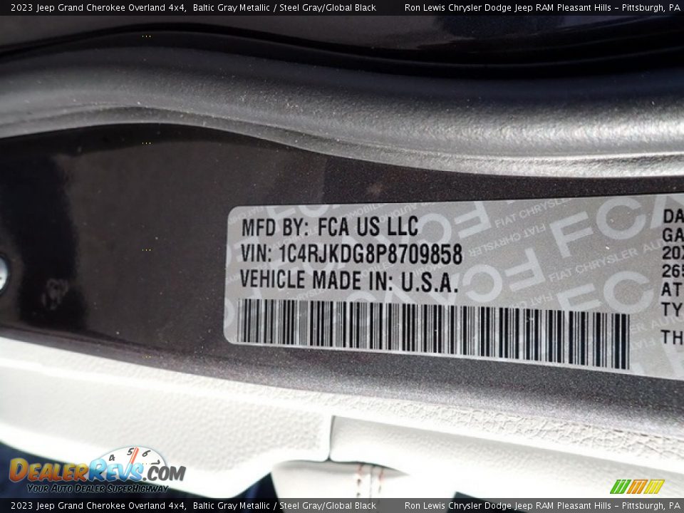 2023 Jeep Grand Cherokee Overland 4x4 Baltic Gray Metallic / Steel Gray/Global Black Photo #15