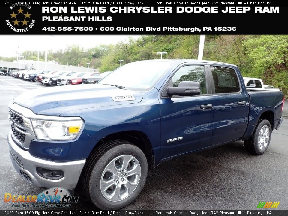 2023 Ram 1500 Big Horn Crew Cab 4x4 Patriot Blue Pearl / Diesel Gray/Black Photo #1