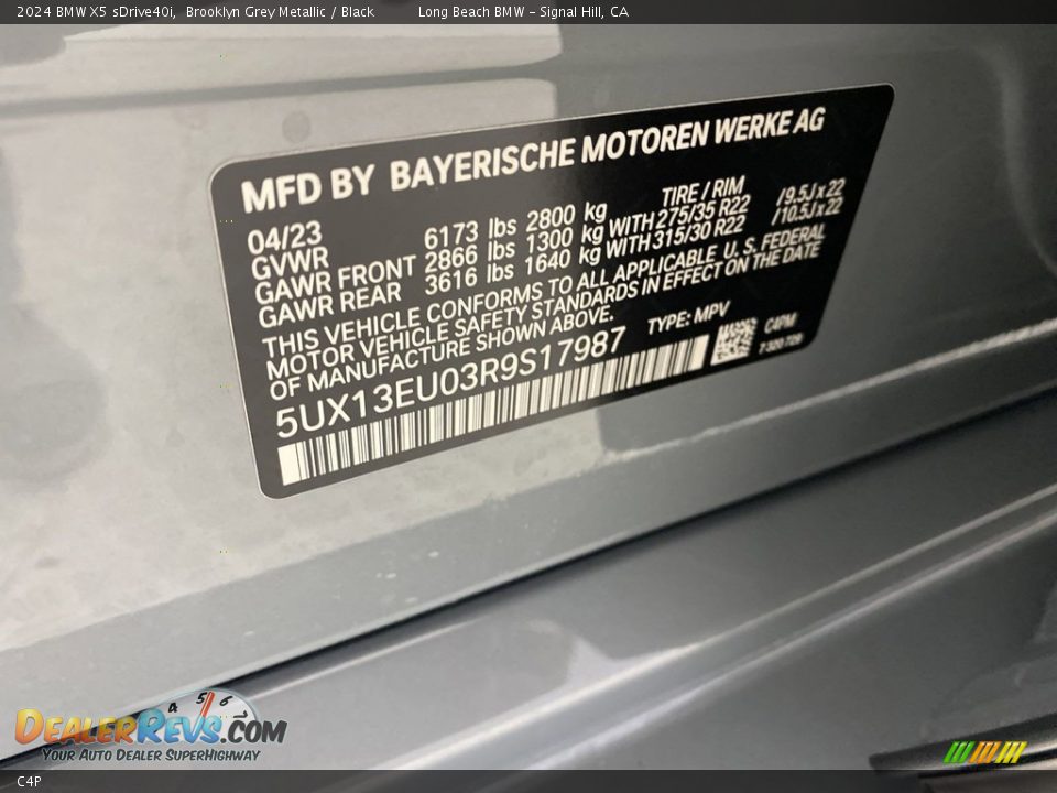 BMW Color Code C4P Brooklyn Grey Metallic