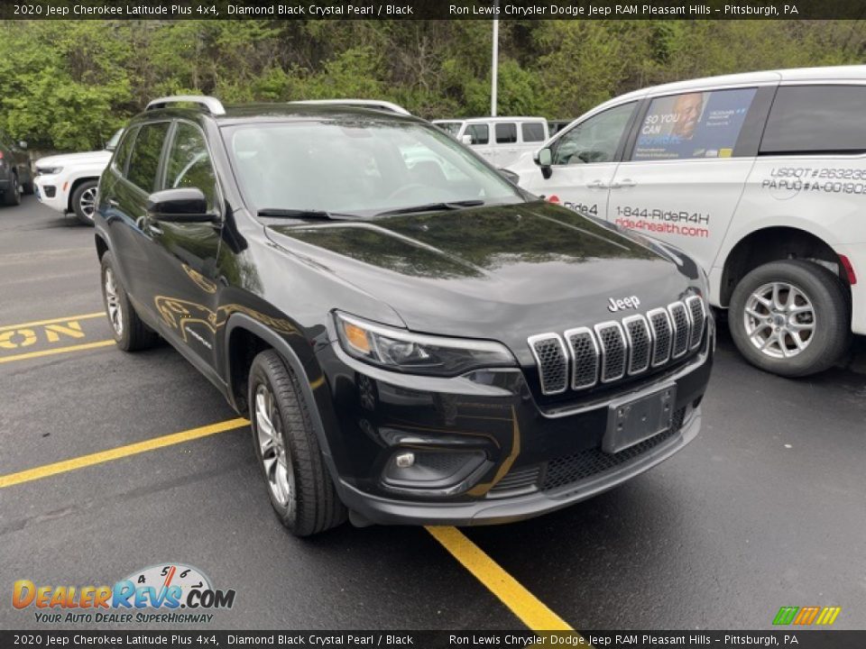 2020 Jeep Cherokee Latitude Plus 4x4 Diamond Black Crystal Pearl / Black Photo #3