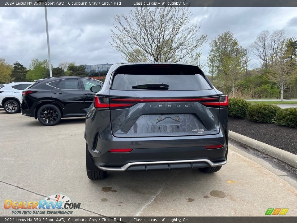 2024 Lexus NX 350 F Sport AWD Cloudburst Gray / Circuit Red Photo #4