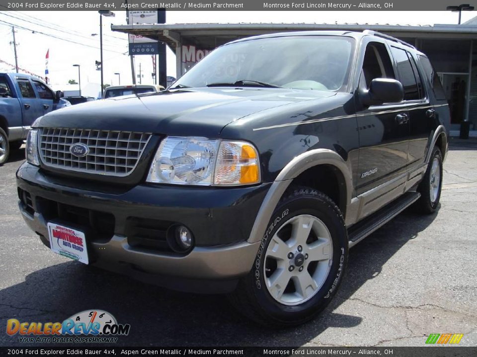 2004 Ford Explorer Eddie Bauer 4x4 Aspen Green Metallic / Medium Parchment Photo #1