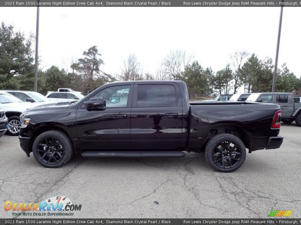 2023 Ram 1500 Laramie Night Edition Crew Cab 4x4 Diamond Black Crystal Pearl / Black Photo #2