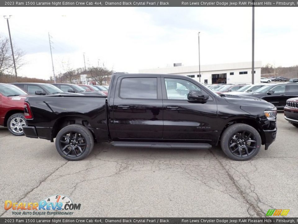 Diamond Black Crystal Pearl 2023 Ram 1500 Laramie Night Edition Crew Cab 4x4 Photo #6