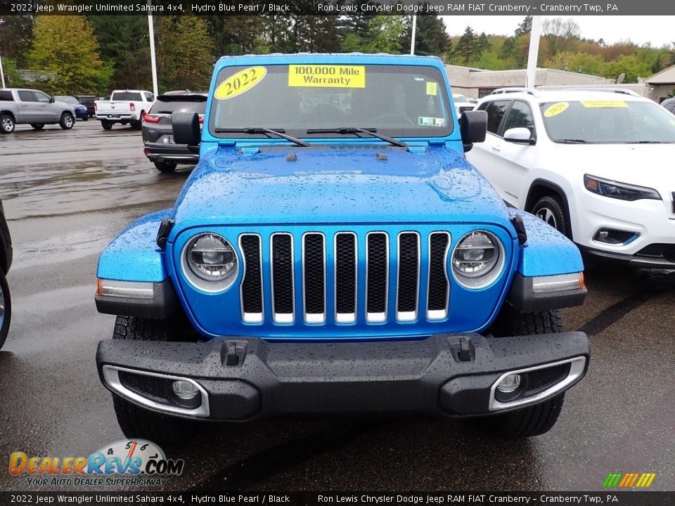 2022 Jeep Wrangler Unlimited Sahara 4x4 Hydro Blue Pearl / Black Photo #2