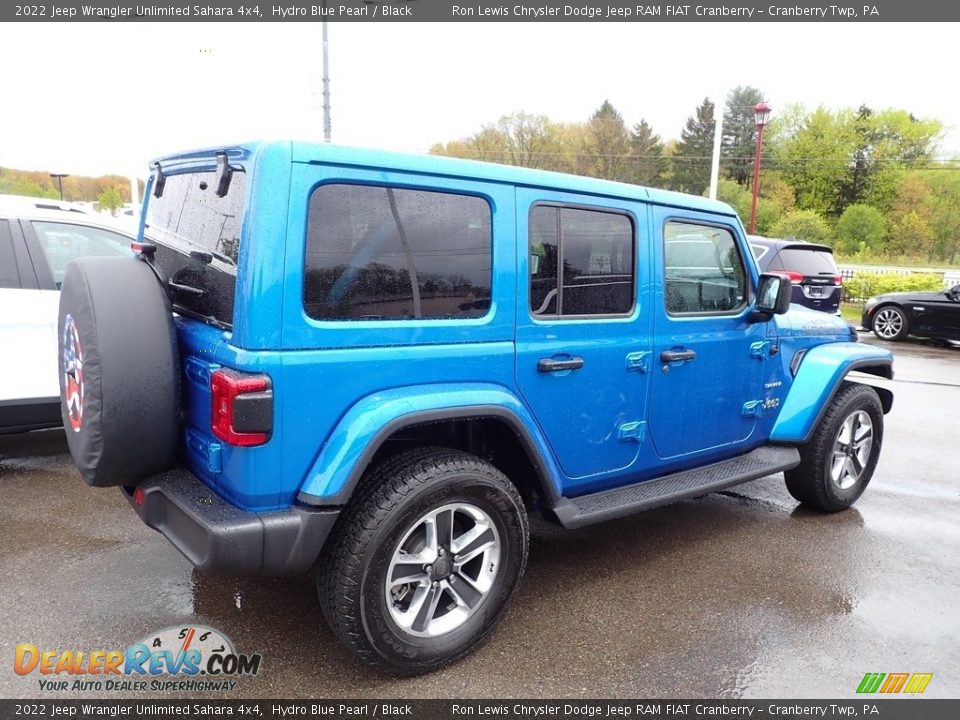 2022 Jeep Wrangler Unlimited Sahara 4x4 Hydro Blue Pearl / Black Photo #4