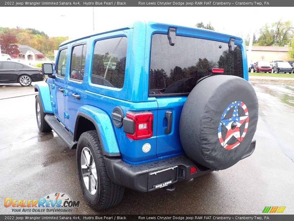 2022 Jeep Wrangler Unlimited Sahara 4x4 Hydro Blue Pearl / Black Photo #7