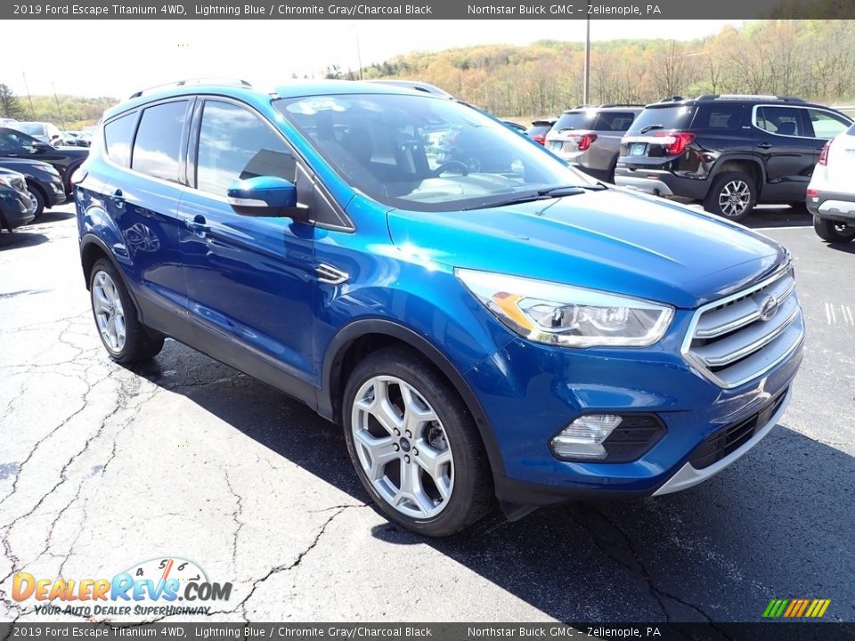 2019 Ford Escape Titanium 4WD Lightning Blue / Chromite Gray/Charcoal Black Photo #9