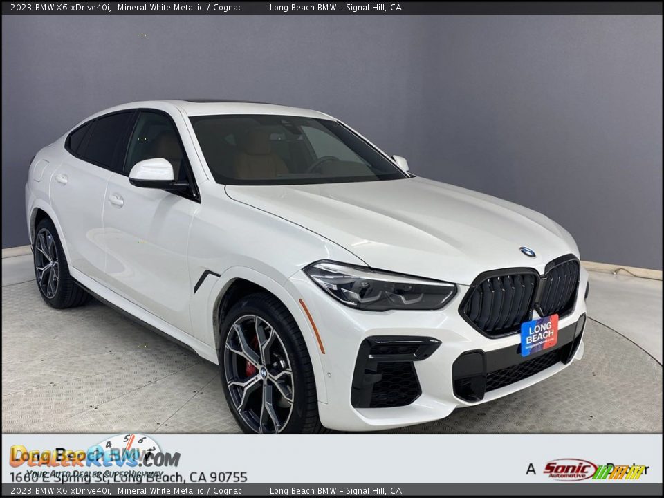 2023 BMW X6 xDrive40i Mineral White Metallic / Cognac Photo #1