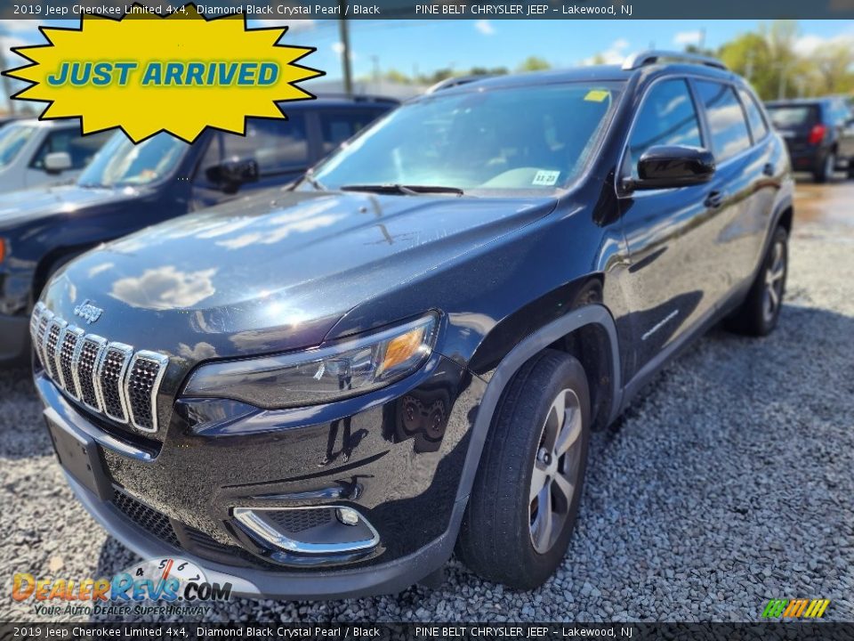 2019 Jeep Cherokee Limited 4x4 Diamond Black Crystal Pearl / Black Photo #1