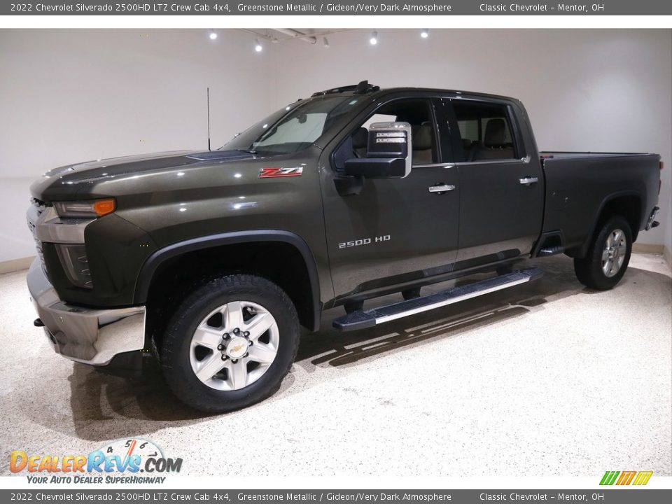 2022 Chevrolet Silverado 2500HD LTZ Crew Cab 4x4 Greenstone Metallic / Gideon/Very Dark Atmosphere Photo #3