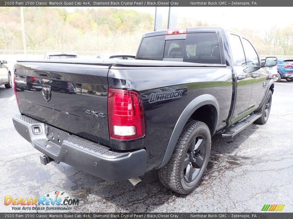 2020 Ram 1500 Classic Warlock Quad Cab 4x4 Diamond Black Crystal Pearl / Black/Diesel Gray Photo #6