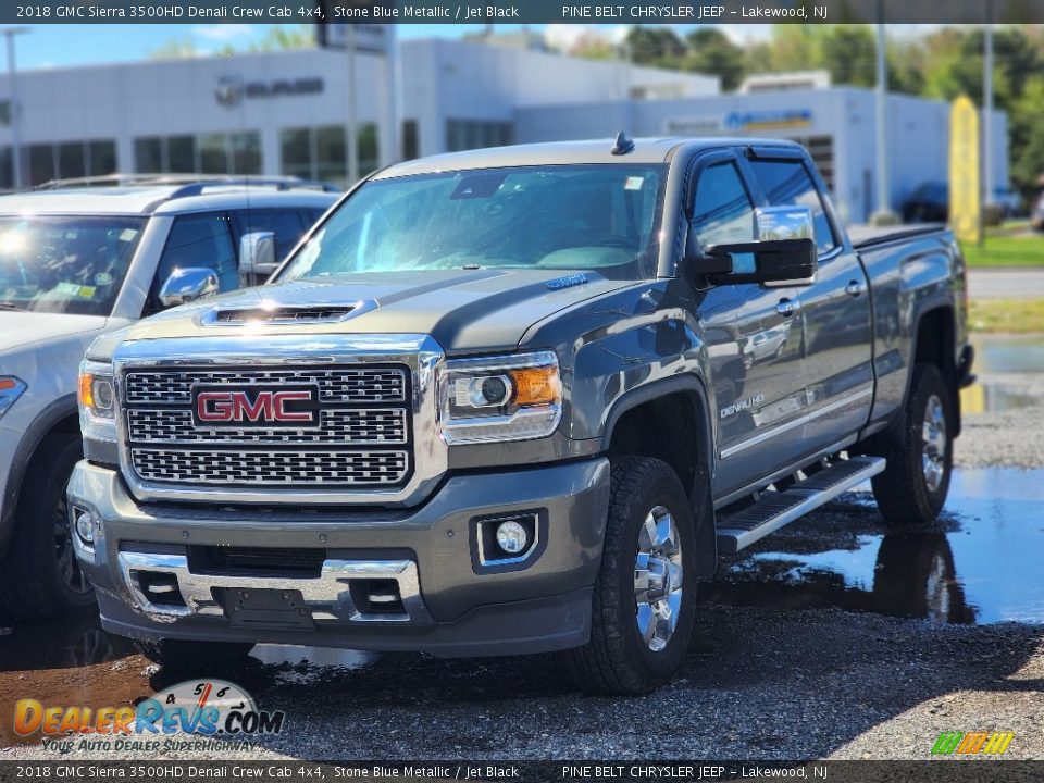 2018 GMC Sierra 3500HD Denali Crew Cab 4x4 Stone Blue Metallic / Jet Black Photo #1