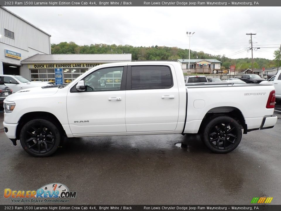 2023 Ram 1500 Laramie Night Edition Crew Cab 4x4 Bright White / Black Photo #2