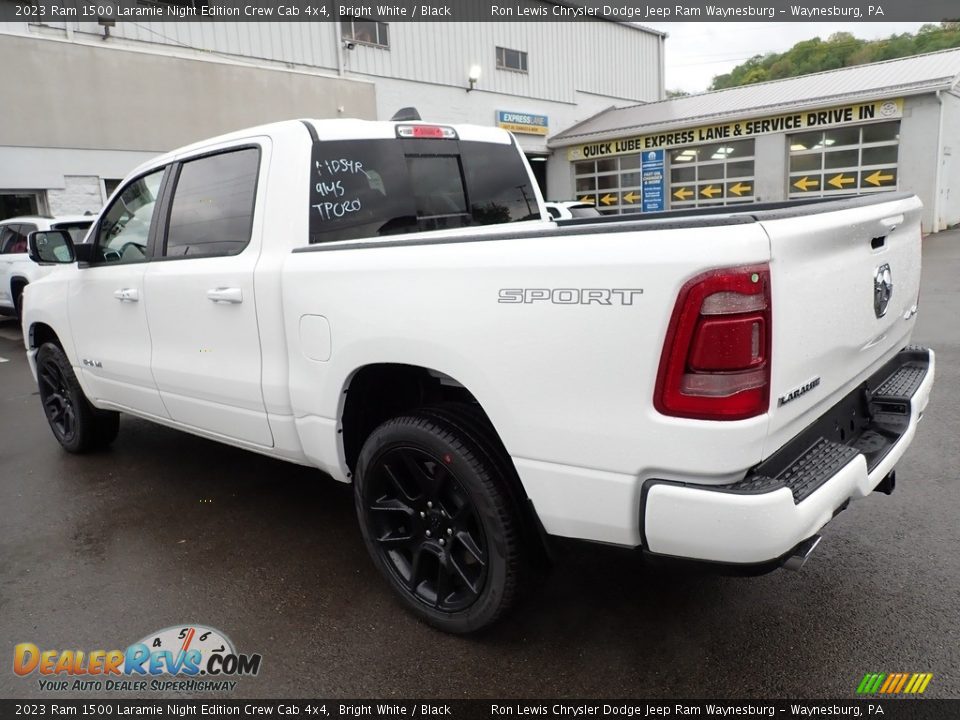 2023 Ram 1500 Laramie Night Edition Crew Cab 4x4 Bright White / Black Photo #3