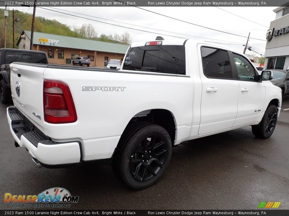 2023 Ram 1500 Laramie Night Edition Crew Cab 4x4 Bright White / Black Photo #6