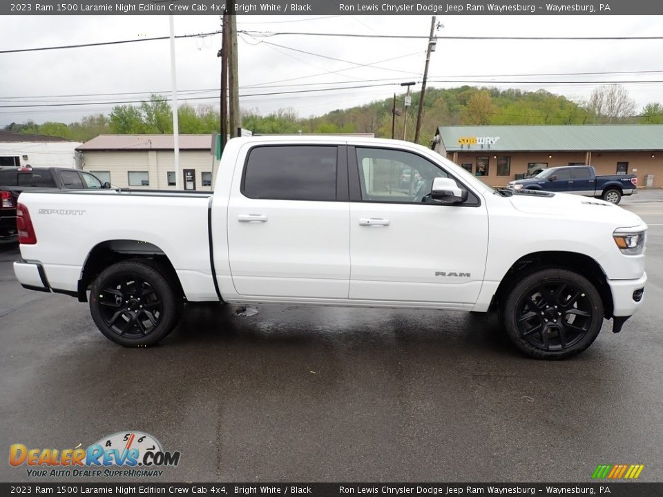 2023 Ram 1500 Laramie Night Edition Crew Cab 4x4 Bright White / Black Photo #7