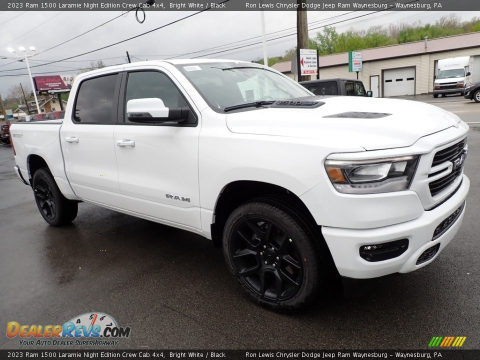 2023 Ram 1500 Laramie Night Edition Crew Cab 4x4 Bright White / Black Photo #8