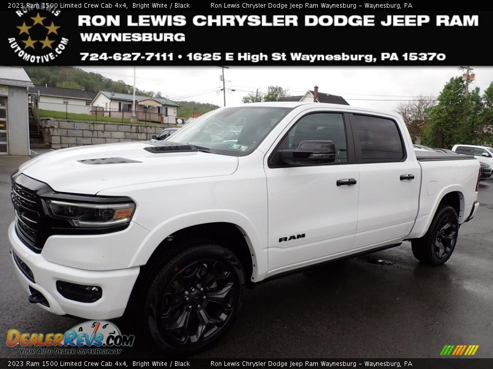 2023 Ram 1500 Limited Crew Cab 4x4 Bright White / Black Photo #1