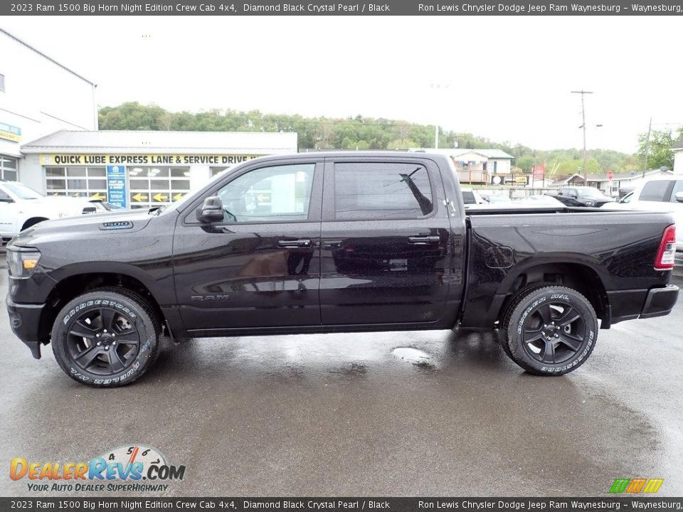 2023 Ram 1500 Big Horn Night Edition Crew Cab 4x4 Diamond Black Crystal Pearl / Black Photo #2