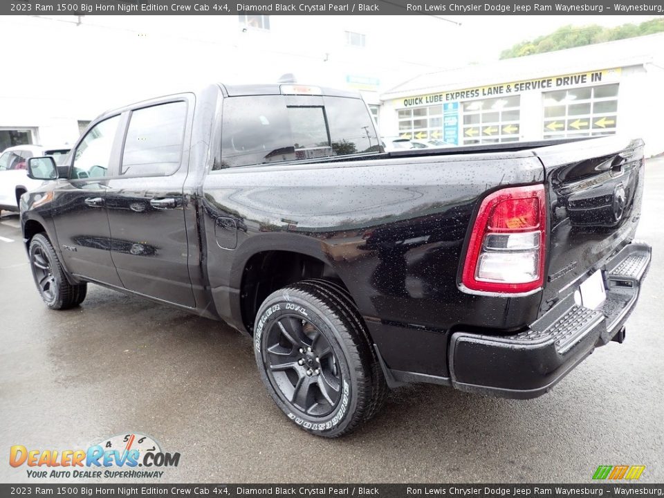 2023 Ram 1500 Big Horn Night Edition Crew Cab 4x4 Diamond Black Crystal Pearl / Black Photo #3