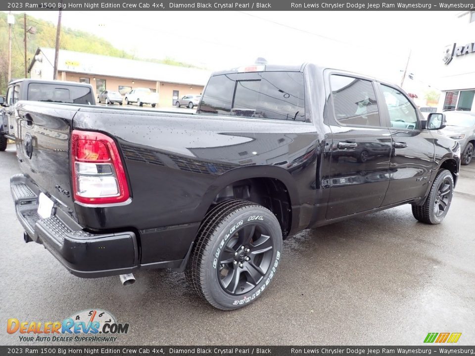 2023 Ram 1500 Big Horn Night Edition Crew Cab 4x4 Diamond Black Crystal Pearl / Black Photo #6