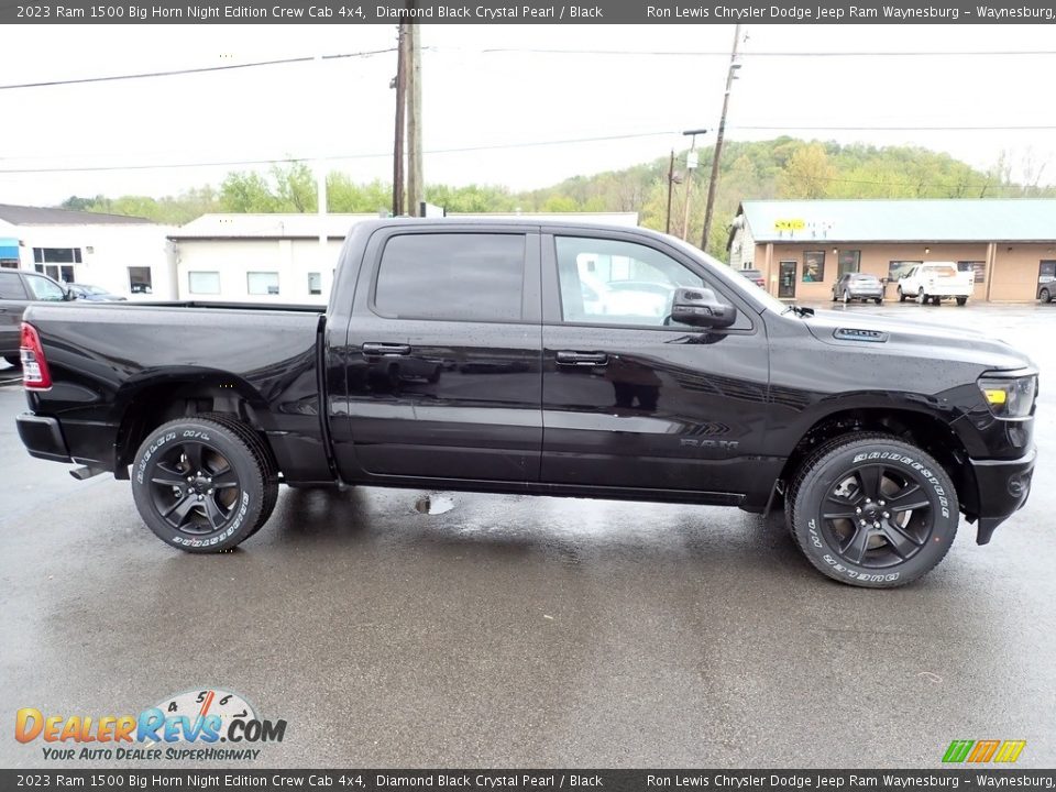 2023 Ram 1500 Big Horn Night Edition Crew Cab 4x4 Diamond Black Crystal Pearl / Black Photo #7