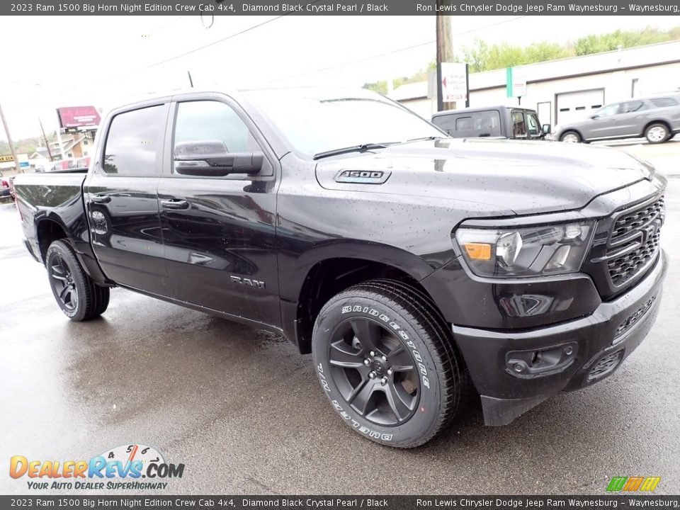 2023 Ram 1500 Big Horn Night Edition Crew Cab 4x4 Diamond Black Crystal Pearl / Black Photo #8