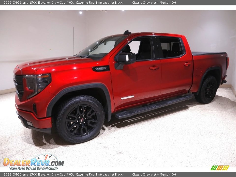 2022 GMC Sierra 1500 Elevation Crew Cab 4WD Cayenne Red Tintcoat / Jet Black Photo #3