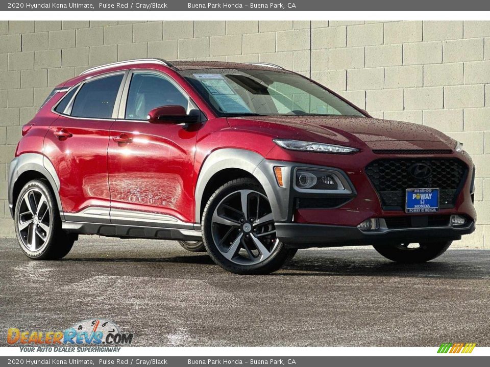 2020 Hyundai Kona Ultimate Pulse Red / Gray/Black Photo #2