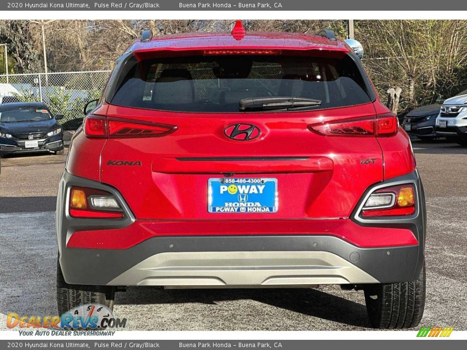 2020 Hyundai Kona Ultimate Pulse Red / Gray/Black Photo #5