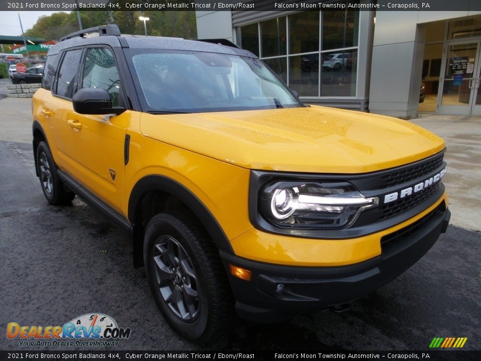 2021 Ford Bronco Sport Badlands 4x4 Cyber Orange Metallic Tricoat / Ebony/Roast Photo #9