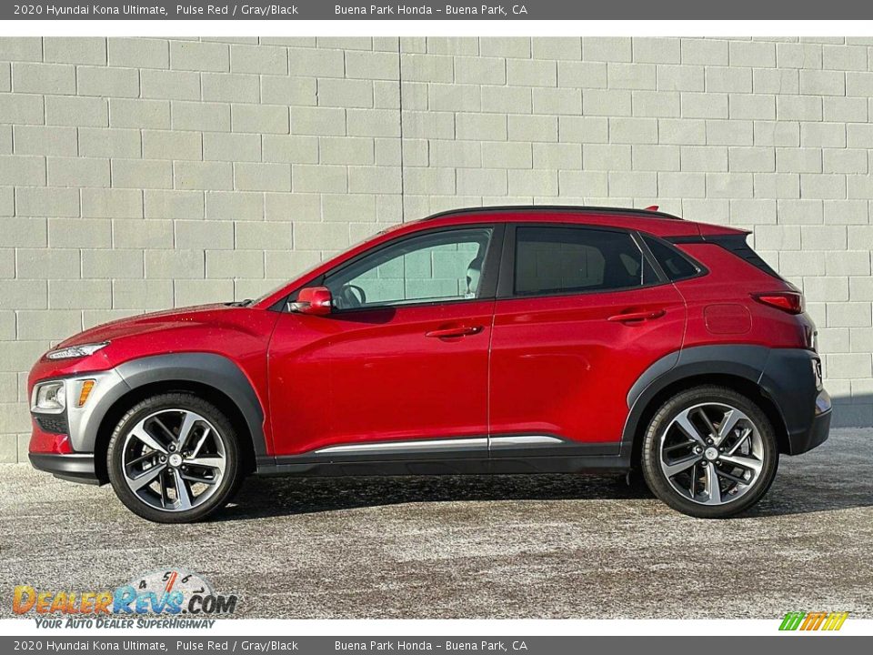 2020 Hyundai Kona Ultimate Pulse Red / Gray/Black Photo #7