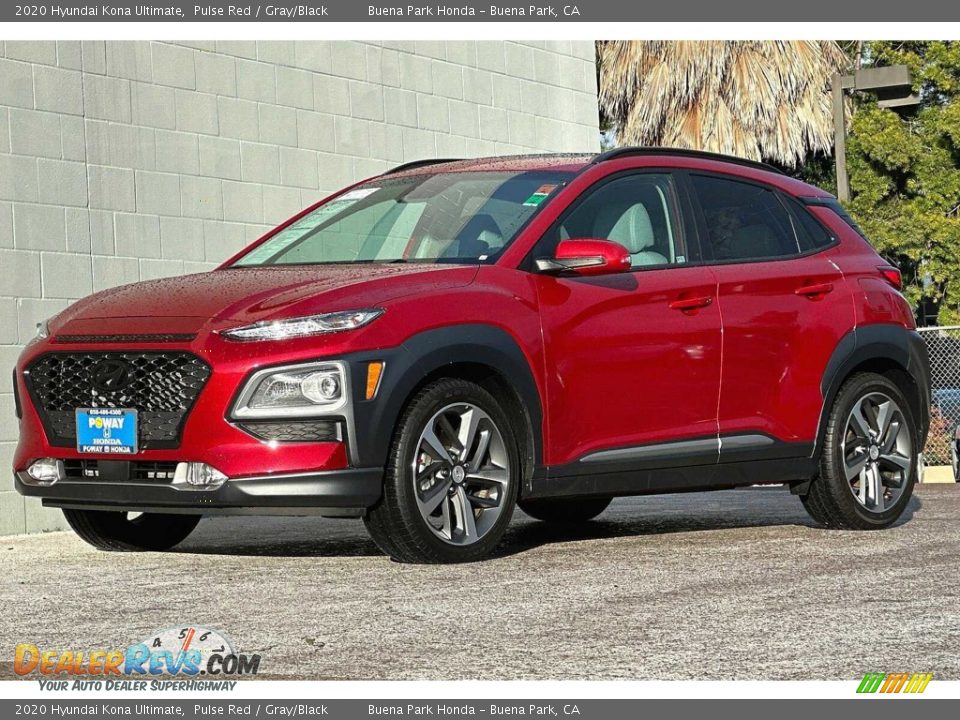 2020 Hyundai Kona Ultimate Pulse Red / Gray/Black Photo #8